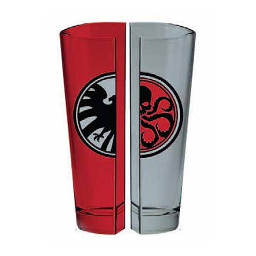 Marvel Agents of SHIELD and HYDRA Logo Half Pint Glass 2-Pack